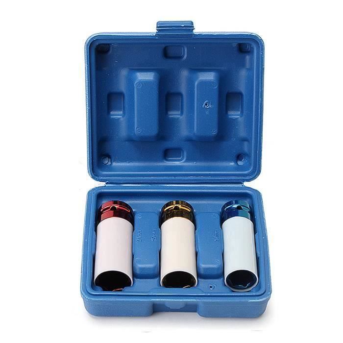 3 Douilles a Choc 1-2 pouce 17 19 21 mm Pour écrou de Roue Clé à Choc My16273