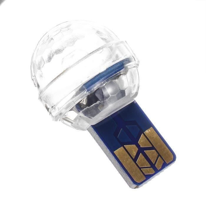 Mini RGB Ampoule USB Pour Disco Party Club DJ KTV Voiture Atmosphère Magique Bleu L04496