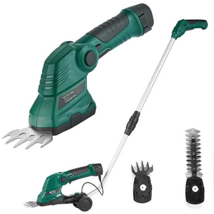 CISAILLE A GAZON rbre sans Fil TailleHaie Eacutelectrique Eacutelagage Machine avec Manche Teacutelescopique Gazon Ciseaux De Fi1023