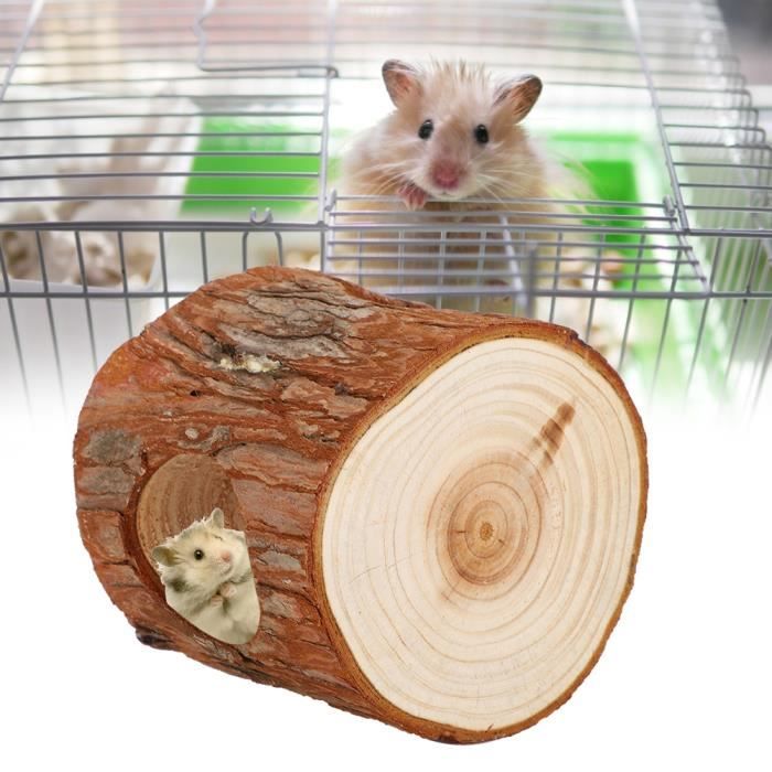 Jouet à mâcher en bois de tunnel pour hamster trou d'arbre gerbilles accessoire de tube d'exercice jouer reste