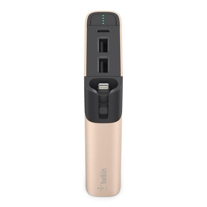 BELKIN Batterie externe 6600 mAh, 3,4 avec câble micro-USB 8 cm - Or