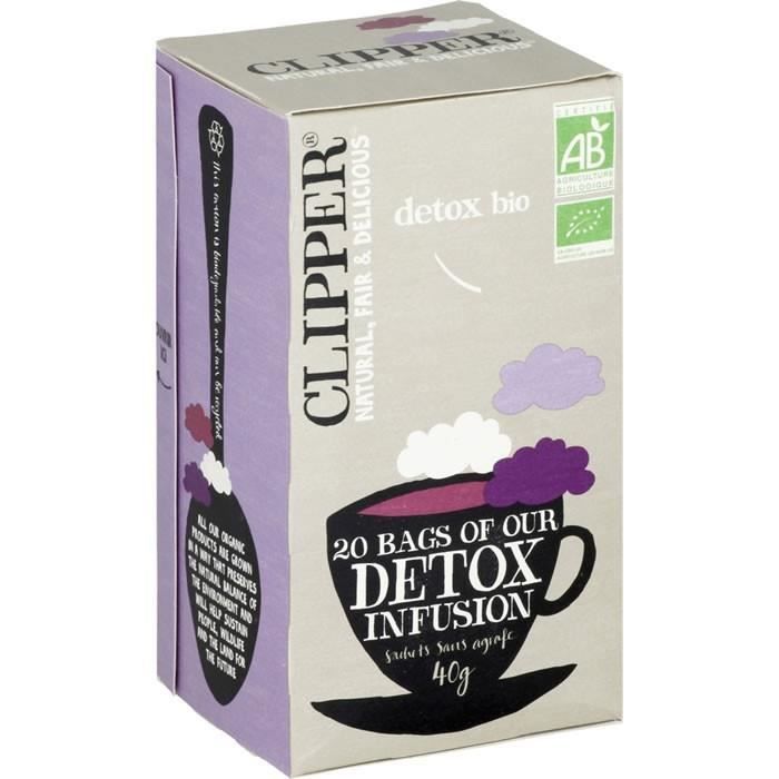 LOT DE 4 - CLIPPER® Détox Infusion hibiscus orties et réglisses bio - 20 sachets