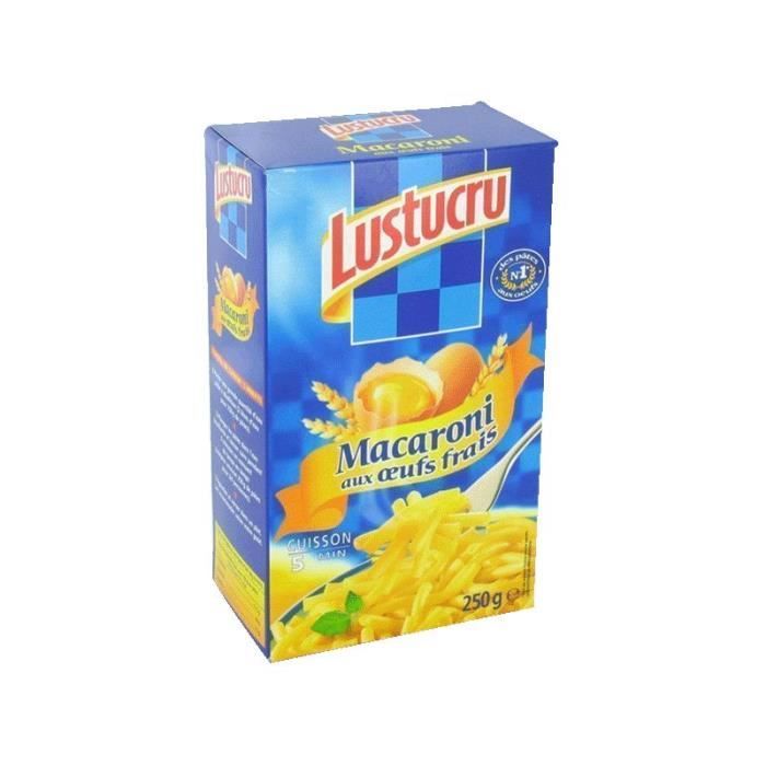LUSTUCRU Macaroni aux œufs frais - 250 g