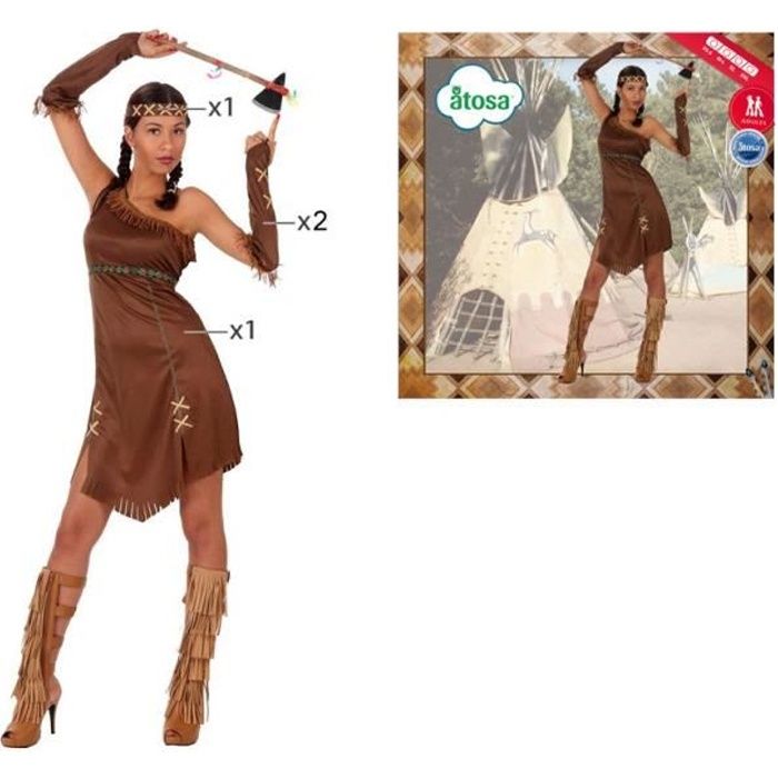 ATOSA Déguisement Indienne - Femme - Marron