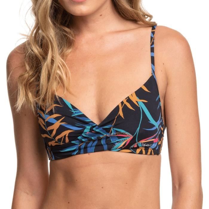 Haut de Bikini Noir Croisé Femme Roxy Lahaina Bay