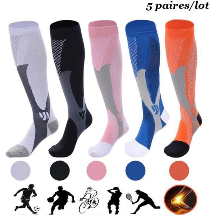 Chaussettes de compression pour hommes et femmes Meilleure coupe athlétique graduée pour la course à pied Chaussettes d'endurance, d