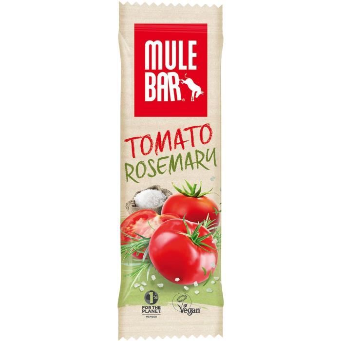 Barre Mulebar salée Vegan 40g : Tomate - Romarin