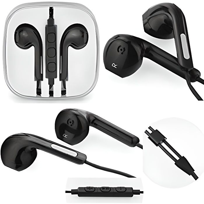 Kit pieton + ecouteur + micro ozzzo noir pour Xiaomi Redmi Note 8 Pro