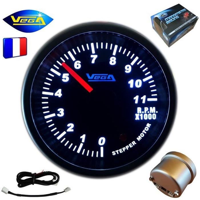 Blanc WINOMO 12V 95mm Dial Num/érique Tachym/ètre Gauge Voiture Auto Moteur Vitesse M/ètre Lumi/ère Rouge
