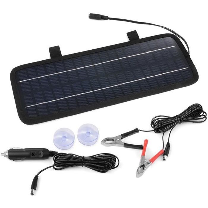 4.5W 12V Panneau Solaire Chargeur de Batterie pour Voiture Automobile Moto Camion Bateau ET321