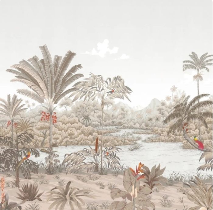 Papier Peint Panoramique Jungle Soie 3D Fond d'écran forêt tropicale ...