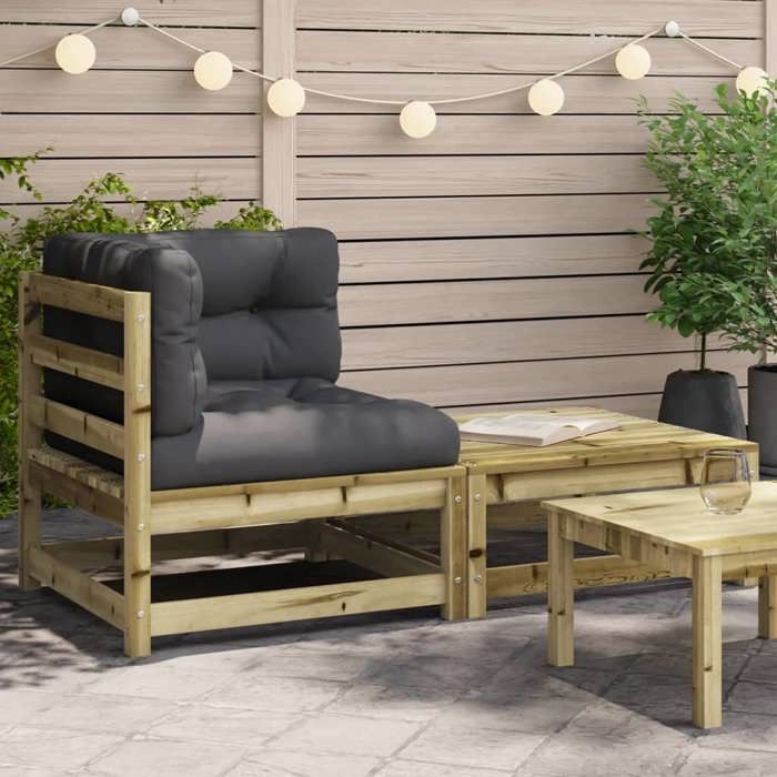 VidaXL Tabouret De Jardin En Résine Tressée Beige Avec Coussin Épais - 55x55x37 Cm - Idéal Terrasse, Balcon, Patio