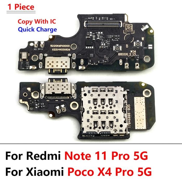 Connecteur De Charge Pour Redmi Note 14 Pro 5G – Compatible Samsung, Générique Noir, Neuf Sous Blister