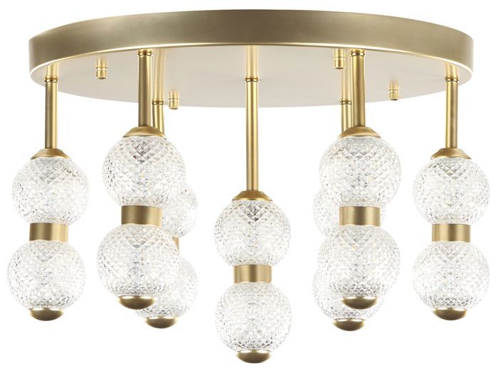Lustre à LED en métal doré YOWAKA