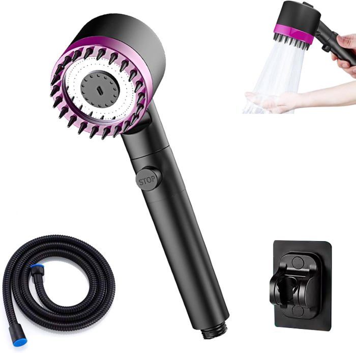 Kit Douche Haute Pression, Pommeau de Douche Anti-Calcaire 120mm 8 Kit Douche Haute Pression, Pommeau de Douche Anti-Calcaire 120mm 8