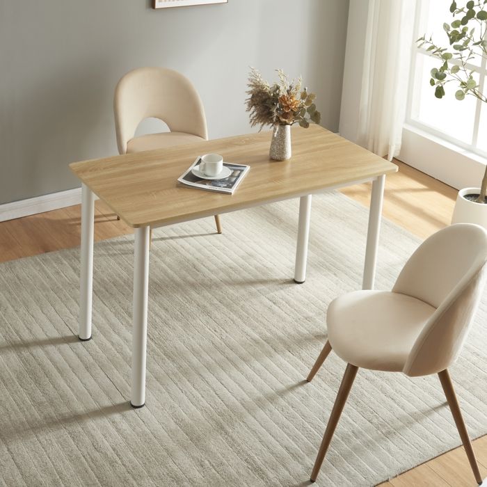 Table à Manger Carrée 8 Personnes Bois Et Noir Avec Pied Araignée - ALIX | ID Market