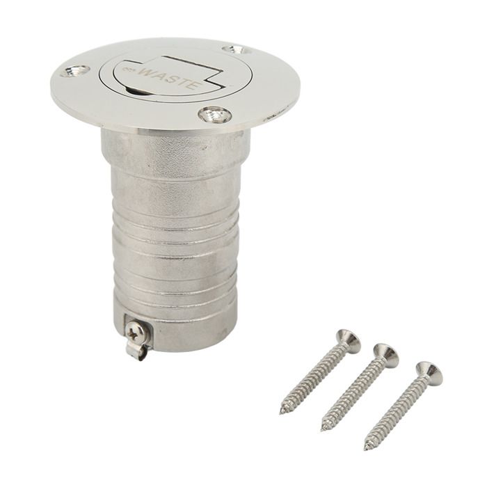 Remplisseur De Pont De Bateau En Acier Inoxydable 316 - 38 Mm, 45° - Bouchon Rabattable Avec Chaîne - Pour Yacht, Caravane