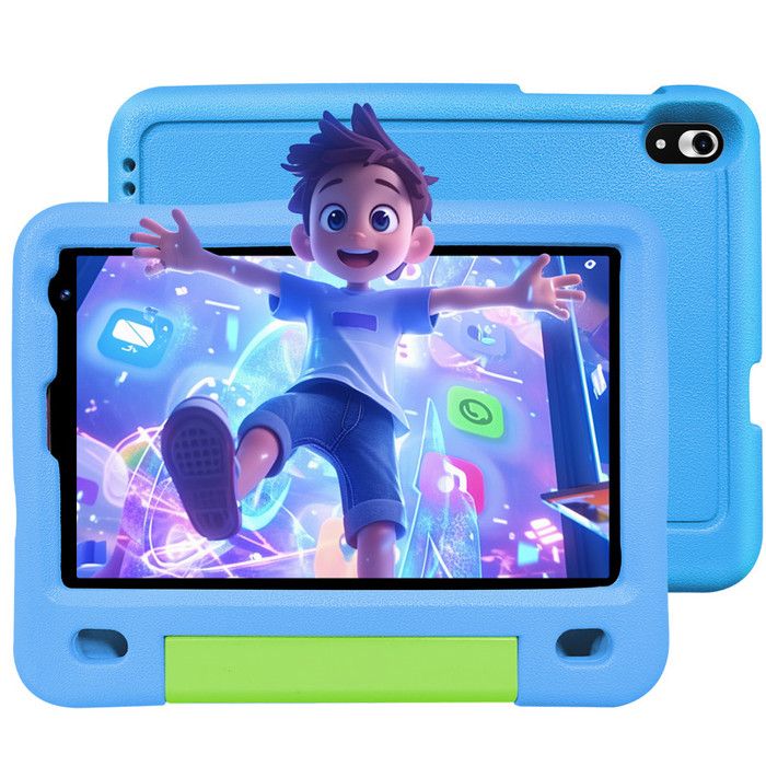 Tablette Enfants Android 12 4 Go + 64 Go / TF 128 Go Tablette 8 Pouces avec Contrôle Parental Double Caméra WiFi