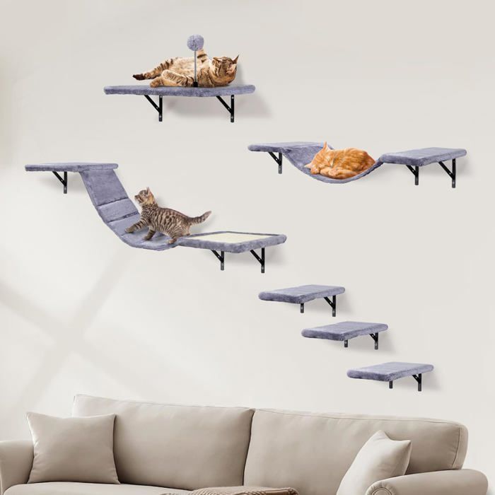 Comparer les prix de Ensemble Mural D'Escalade Pour Chat Xxl Avec Escalier Mural,Hamac,Pont À Chat,Planche À Gratter Et Arbre À Chat,Meubles Muraux Pou
