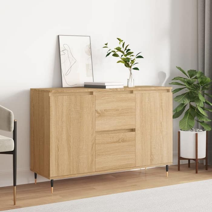 Buffet Bahut de SalonArmoire de Cuisine chêne sonoma 104x35x70 cm bois dingénierie BONNIE B15043569