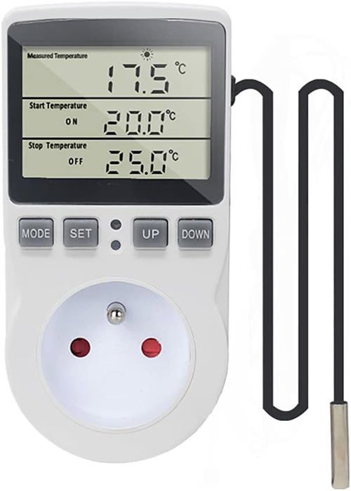 Prise Thermostat Numérique 230V – Contrôle Température Et Humidité Pour Terrarium, Serre, Radiateur – Écran LCD, Alarme - 9