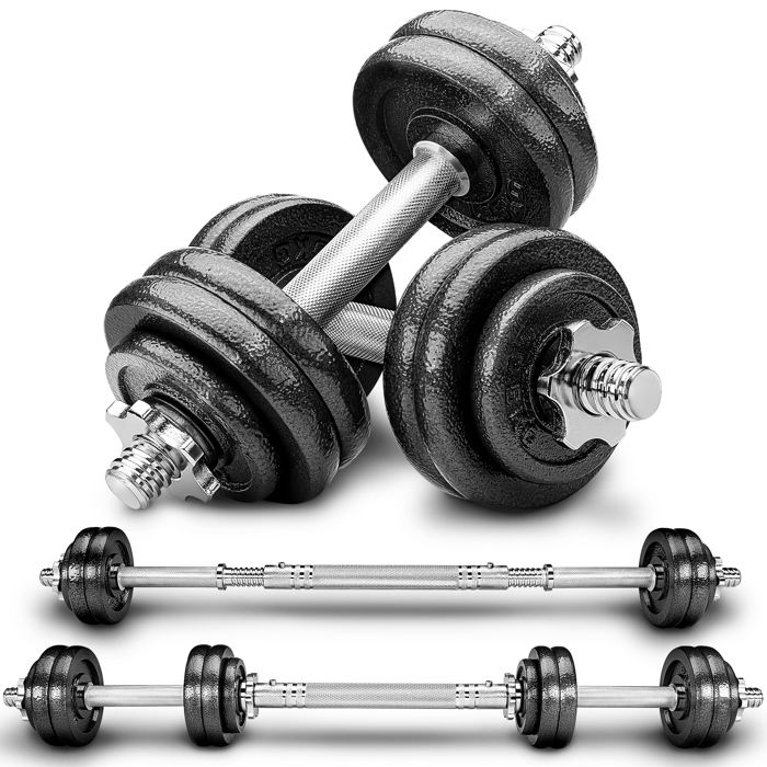 Colliers Haltères Longs +2 Pour Musculation – Idéal Gym, Strongman, Fitness – Occasion