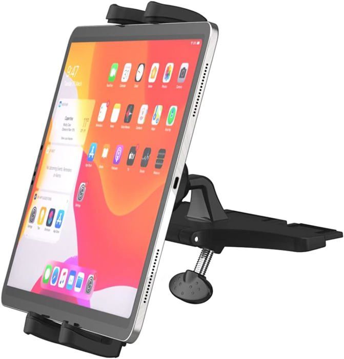Support Voiture à Ventouse Pour écran CarPlay, Caméra Recul - Pliable, Réglable 360°, Fente CD