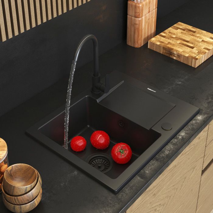 Évier en Granit 1 Bac Fabro Granitan avec Robinet et Siphon