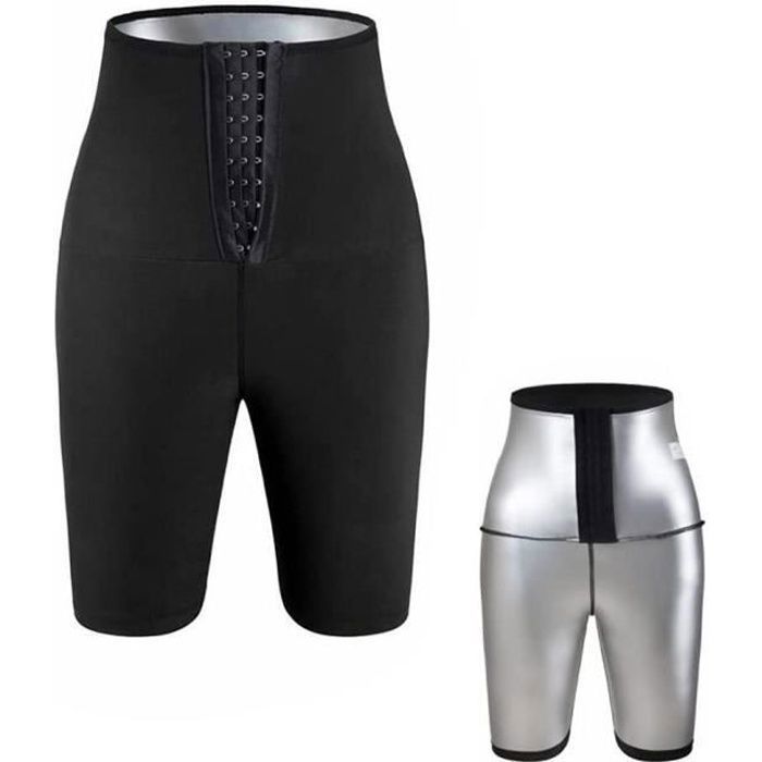 Short de sudation Sauna Sweat Shapewear Short Taille Haute pour Femme - Noir Noir#L/XL