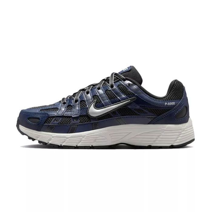 Nike Basket - NIKE - P-6000 GS - Bleu marine/gris/blanc - Tige cuir/synthétique mesh - Semelle amortie caoutchouc