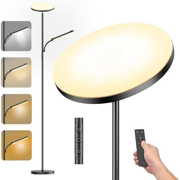 YICAIZI Lampadaire LED Dimmable 42W/4000LM avec Liseuse Intensité Variable 2700-6500K Télécommande et Contrôle Tactile YICAIZI Lampadaire LED Dimmable 42W/4000LM avec Liseuse Intensité Variable 2700-6500K Télécommande et Contrôle Tactile