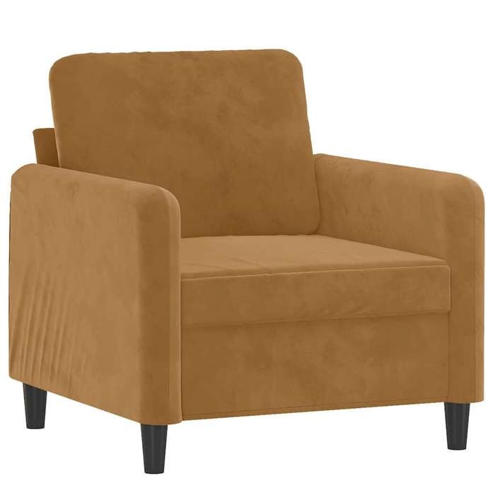 Promotion janvier Fauteuil 1 place - mango - Petit Canapé - avec repose-pied Marron 60 cm - Velours SS1705