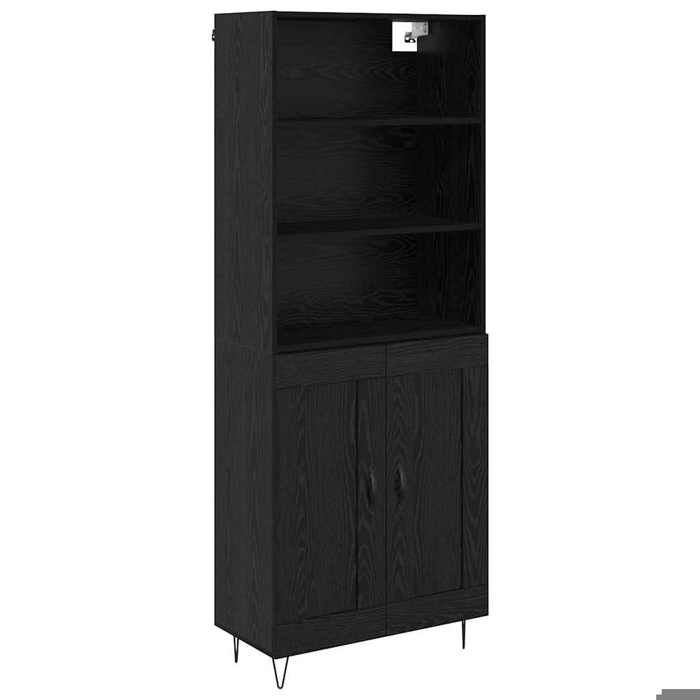SALE 2026Buffet haut Haut Armoire - Placard vaisselier - WINWIN - Chêne noir 69 5x32 5x180cm - bois dingénierie 42.68 Kg 4848469