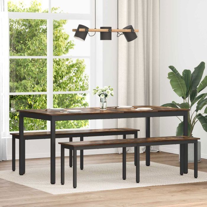VIDAXL Banc 160x35x45 cm Chêne fumé bois dingénierie & pieds métal - style scandinave