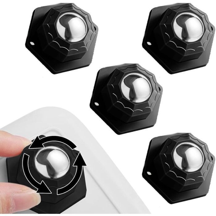 4 Pièces Petite Roulettes pour Meubles Roulette Meuble Schwarz 200kg Roulettes Universelles Adhésives Roulettes pour Meubles Lo