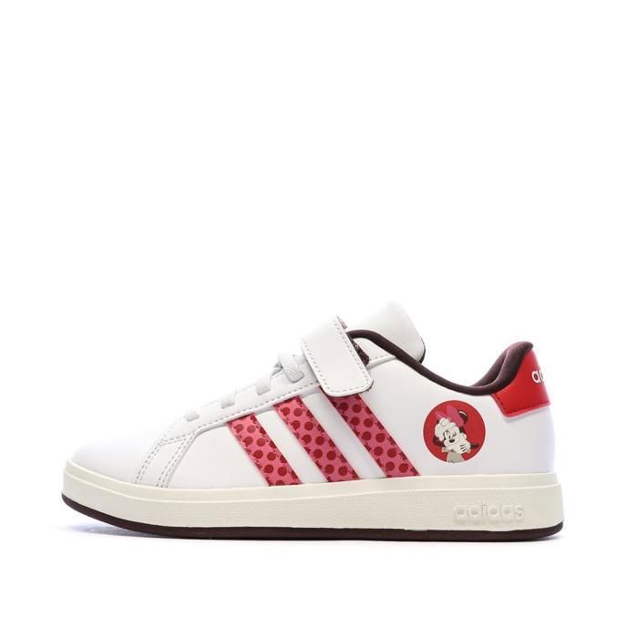 Adidas Baskets Blanches/Rouges Fille Adidas Grand Court Minnie