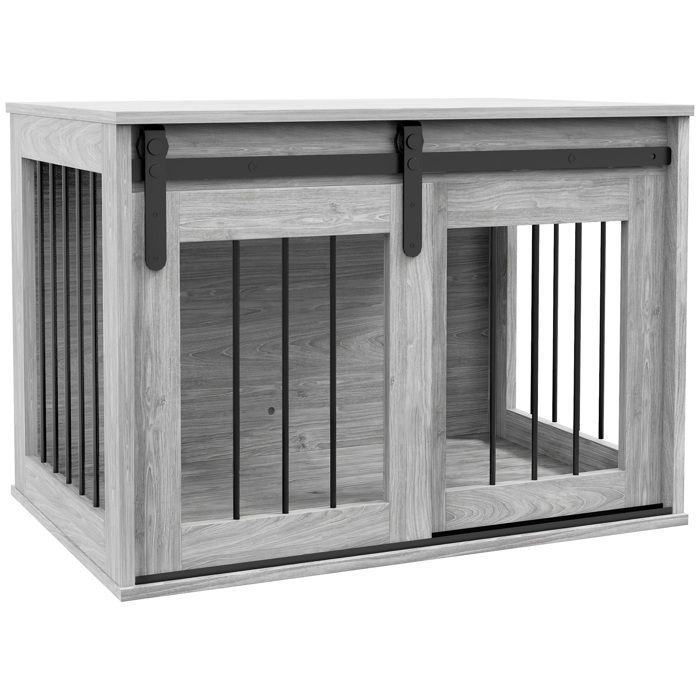 Meilleurs prix pour PawHut - Cage pour chien - Panneau de particules - 80x54x57cm - gris