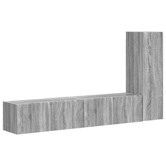 SALE 2026Cabinet HiFi - Pour salon - design élégant Gris - Ensemble meuble TV 2 pcs Gris Sonoma Bois dingénierie 41.11 Kg 516512