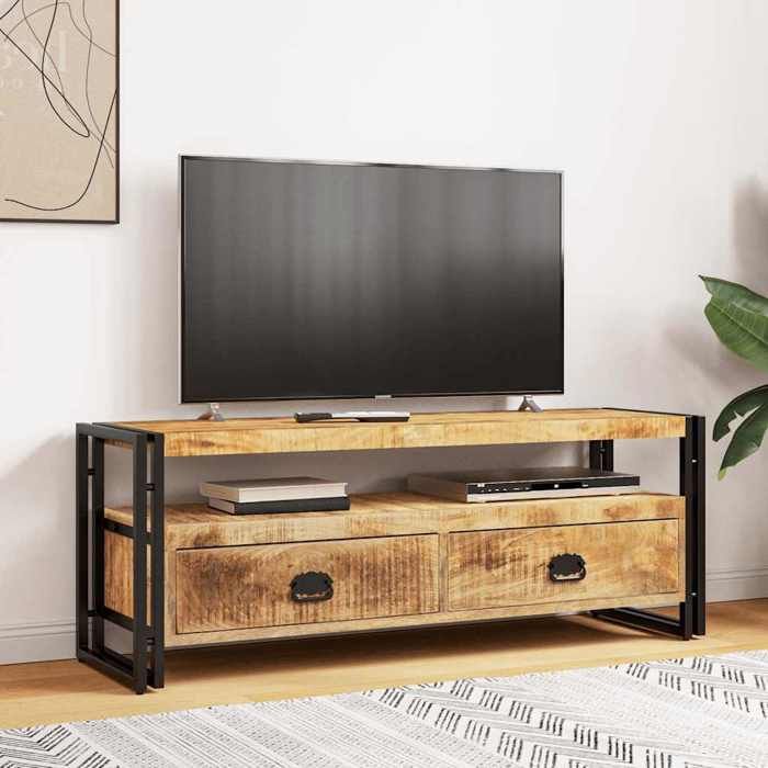 En PromotionMeuble TV CHIC - CLOUD - Meuble Télé Bas - CABINET/BANC TV - 120x35x45 cm Bois solide de manguier 4715843