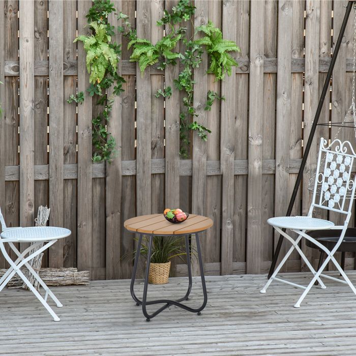 Petite table basse ronde cadre en acier table de jardin