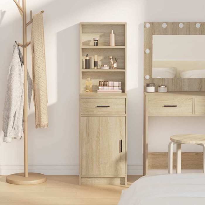 2026 dété@ Haut Armoire Contemporain - Highboard/Commode haute/Vaisselier - Chêne Sonoma 40x40 5x135cm - Bois dingénierie LH3387