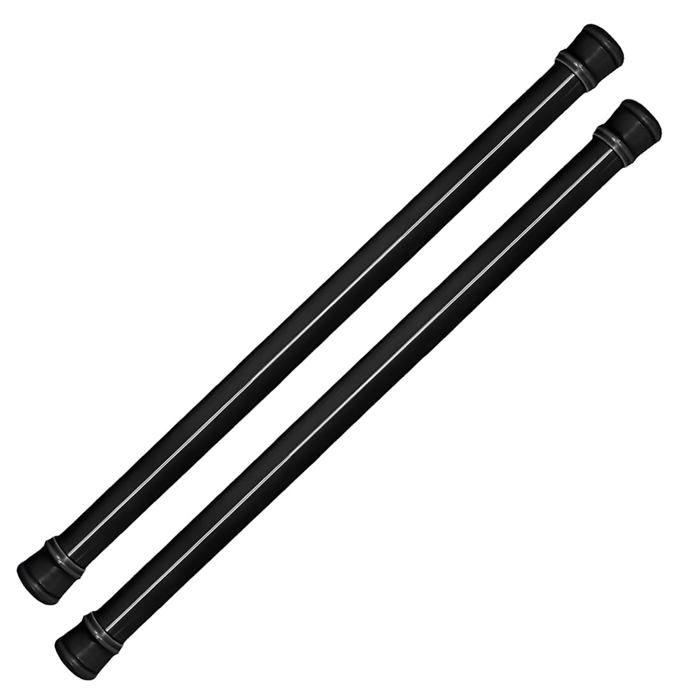 Barre rideau extensible - 2 pièces Noir 30-50 cm - Tringle sans perçage ressort pour armoires - Accessoire Aucunely