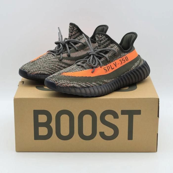 CHAUSSURES DE BASKET-BALL HQ7045 Adidas Yeezy Boost 350 V2 Carbon Beluga Bitter Brown Orange (Mens)