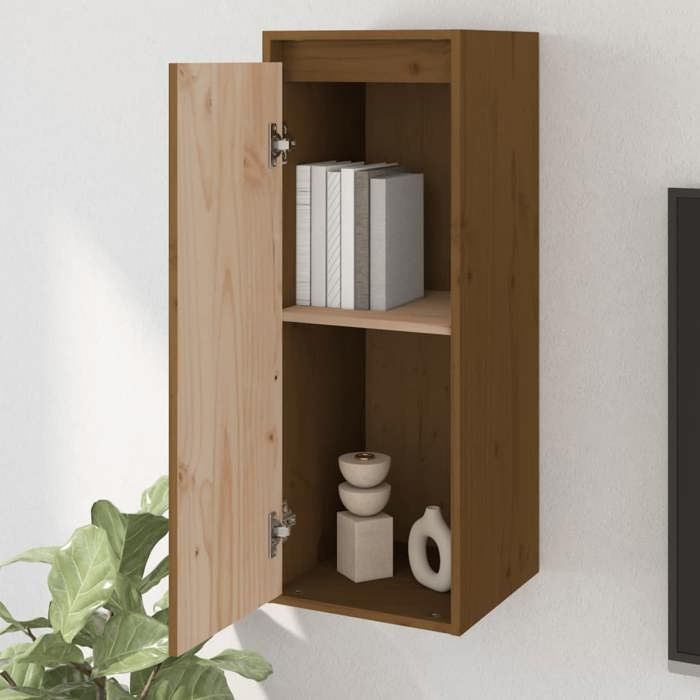 MEUBLE DE SEJOUR Brun - MODE Armoires murales 2pcs - Marron miel 30x30x80cm Bois de pin massif Nettoyer facile_09_3870