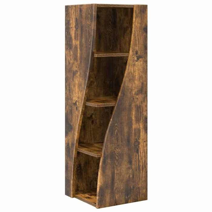 Meuble dangle - vidaXL - rangement d’angle - bois dingénierie - chêne fumé - 32 x 32 x 102 cm - 4 compartiments - 4 étagères{onj72