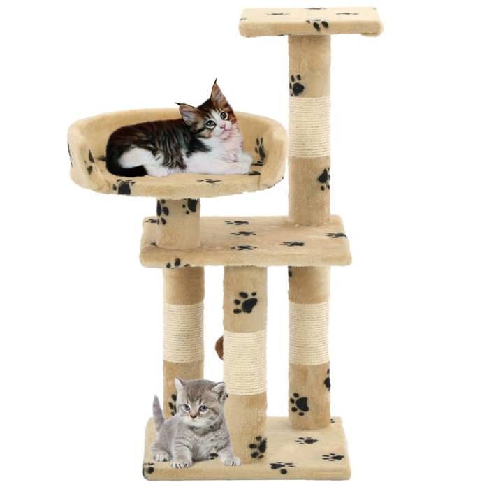 Arbre à chat - Solide&Luxe - tour à griffer chat - Beige - 65 cm（44017）