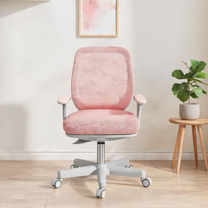 Office Chairs combining finition rose and 21.6 x 18.9 x 37.2 in with 55x48 cm and Rose Tissu En Maille (100