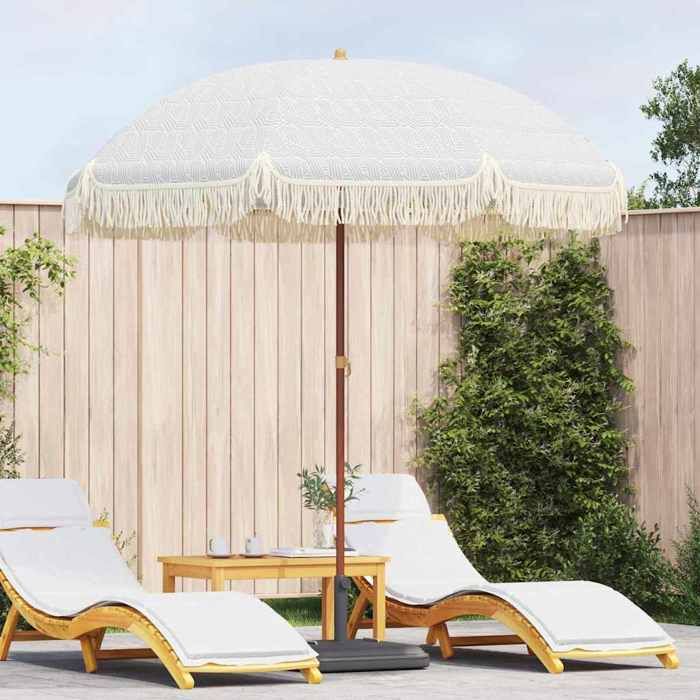 Les SoldesParasol de plage Blanc et Gris 205 x 205 x 210 cm avec protection UV et inclinaison réglable pour Jardin mdv23l