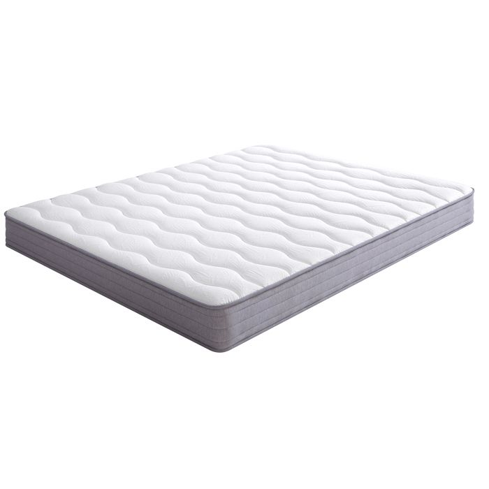Matelas 140 x 200 cm coloris blanc revêtement en tissu modulable fermeté H3 épaisseur 20 cm pour la chambre