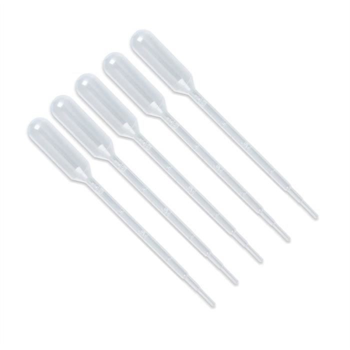 CAVIVI 100pcs Pipette de Transfert en Plastique Pipette Lavable Pipettes de Mesure Pipette Compte-Gouttes jetable pour mélanger Les peintures acryliques et loutil de Maquillage 